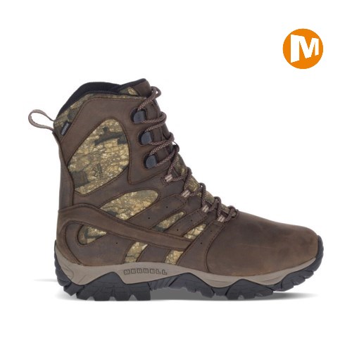 Pánské Pracovní Boty Merrell Moab Timber Thermo 8" Waterproof SR Tmavě Hnědé/Maskáčové (CZ. VHOEY)